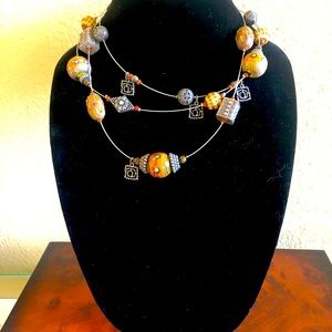 Chico’s mixed Shape Multi Strand Necklace